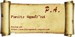 Panitz Agmánd névjegykártya